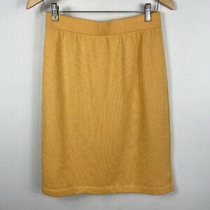 Vtg St. John Santana Knit Pencil Skirt 28” Waist Sunflower Yellow Wool Blend